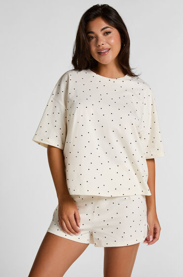 Hunkemöller Pyjama Set Cotton Jersey Short hvid