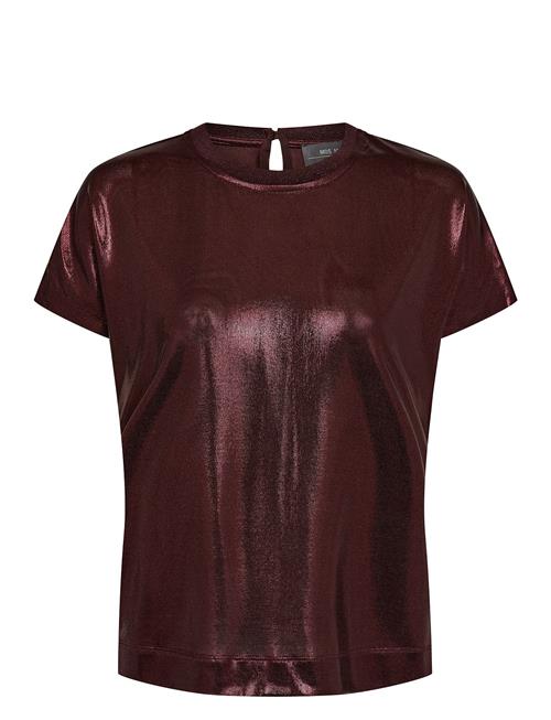 Mmnivola O-Neck Metallic Tee MOS MOSH Burgundy