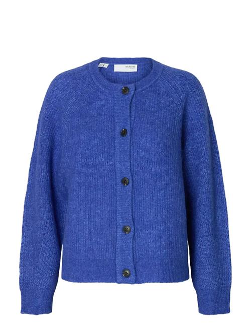 Slflulu Ls Knit Short Cardigan B Noos Selected Blue