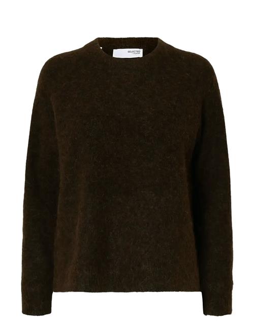 Slflulu Ls Knit O-Neck Noos Selected Brown