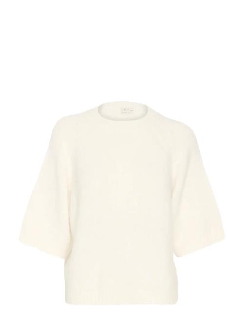 Kaemilie Cropped Knit Pullover Kaffe White