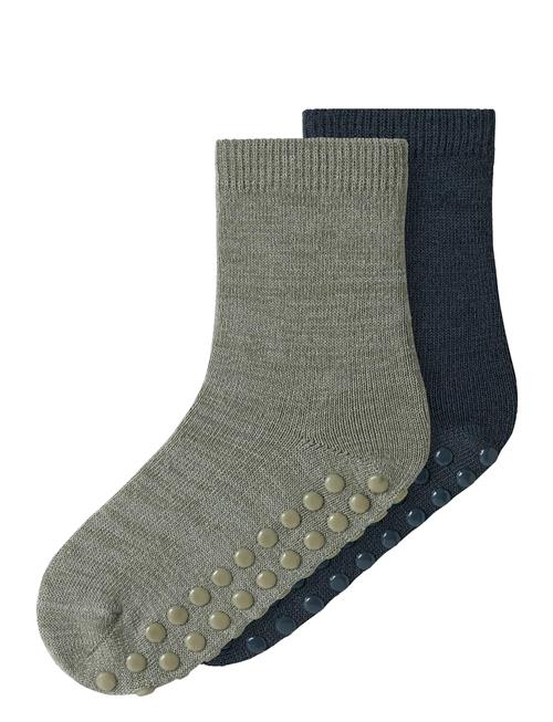 Nmmwak Wo/Bl 2P Sock W/Non Skid Name It Patterned