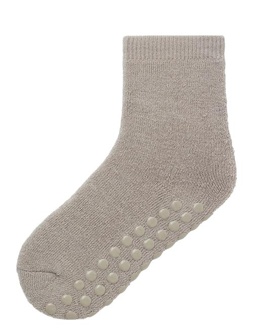 Nmfwaksi Wo/Bl Terry Sock W/Non Skid Name It Beige
