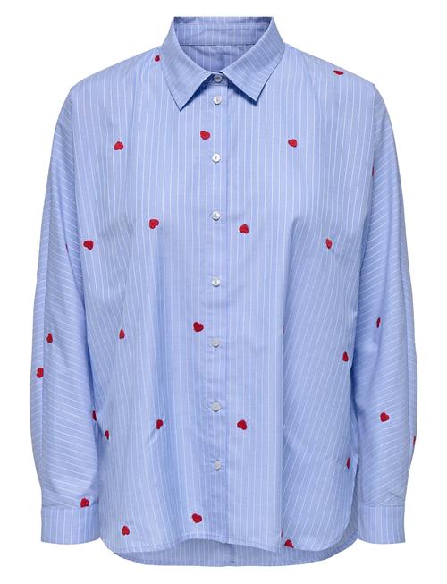Onlnew Lina Grace Str Emb Shirt Wvn Noos ONLY Blue