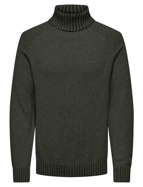 Onseddy Reg 7 Wool Roll Knit ONLY & SONS Khaki