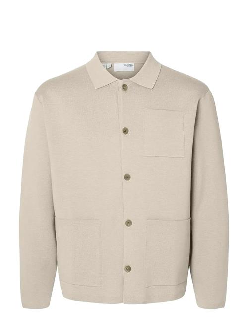 Slhmike Light Relaxed Polo Cardigan Noos Selected Cream
