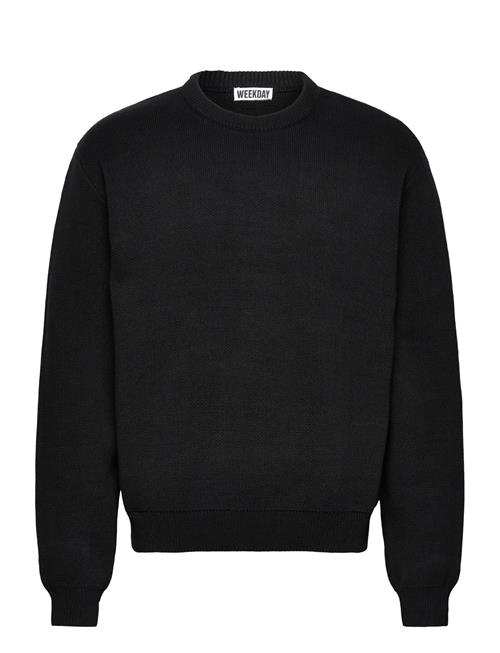 Regular Knitted Cotton Sweater Weekday Black