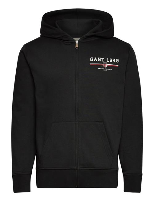 Graphic Full Zip Hoodie GANT Black