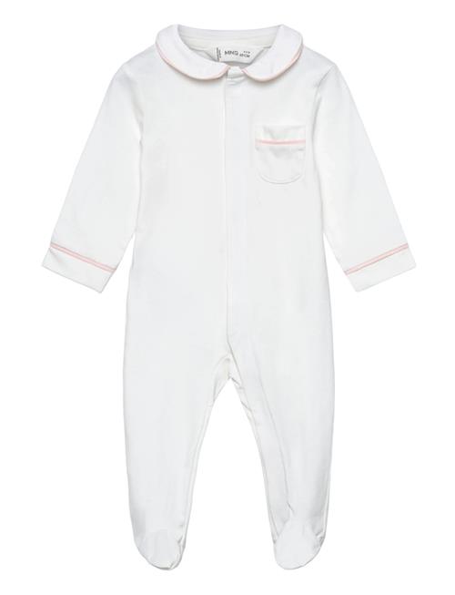 Baby-Neck Pyjamas With Pocket Mango White
