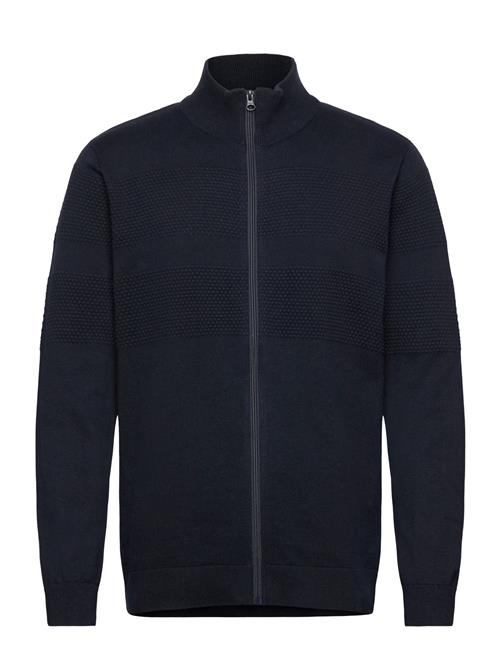 Zip Through Purl Cardigan Lindbergh Navy
