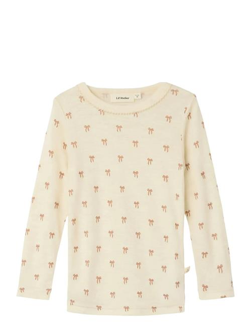 Nmfnalu Wo/Mo Ls Slim Top Lil Lil'Atelier Cream