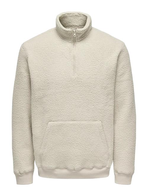 Onsemilio Reg Teddy Zip Sweat Vd ONLY & SONS Cream