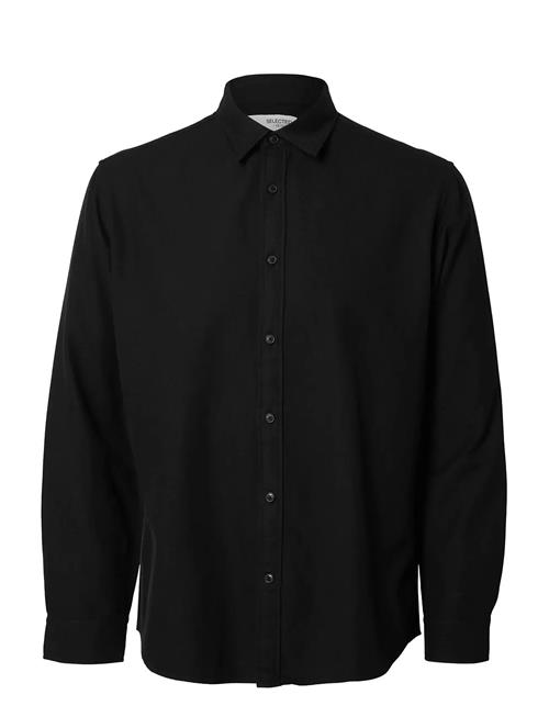 Slhregnoah Brushed Twist Shirt Ls Noos Selected Black