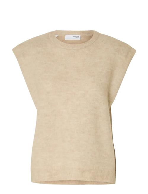 Slflulu Sl Knit Vest Selected Beige