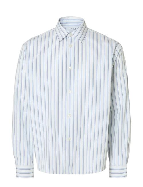 Slhrlxhenri Stripe Ls Shirt Selected Blue