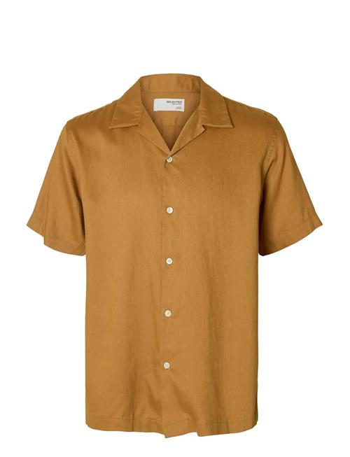 Slhregnoa Mix Shirt Ss Resort Selected Beige