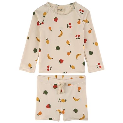 Kuling Rhodes Mønstret UV-sæt Med Frugter Cremefarvet 86/92 cm  Creme  86/92 cm  Unisex