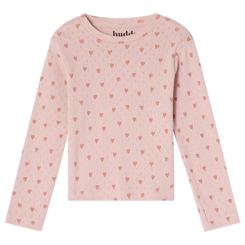 Buddy & Hope GOTS Tia Hjertemønstret Langærmet T-shirt Aprikos 98/104 cm  Lyserød  98/104 cm  unisex