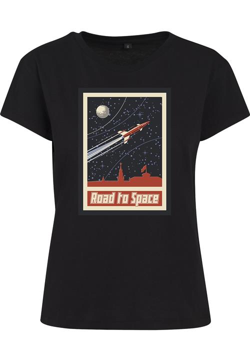 Merchcode Shirts 'Road To Space'  beige / rustrød / sort
