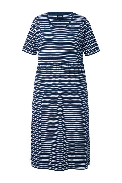 Ulla Popken Kjole  navy / hvid