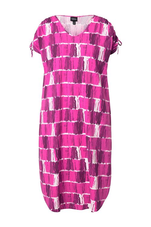 Ulla Popken Kjole  pink / mørk pink / hvid