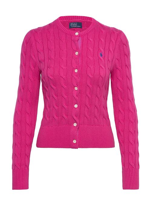 Cable-Knit Cotton Crewneck Cardigan Polo Ralph Lauren Pink