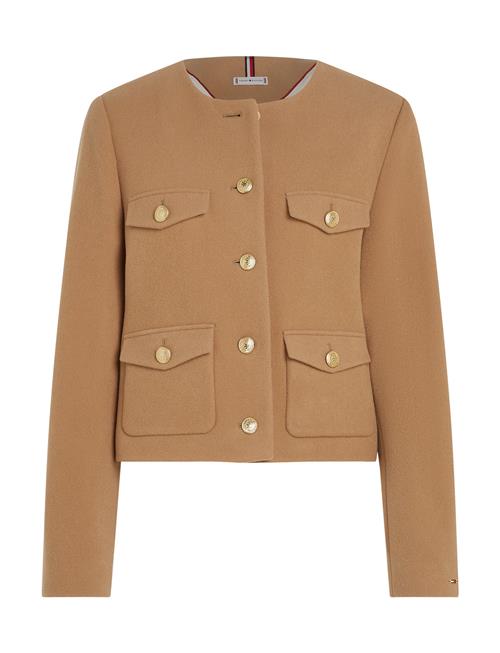 Se Crop Wool Gold Button Jacket Tommy Hilfiger Beige ved Booztlet