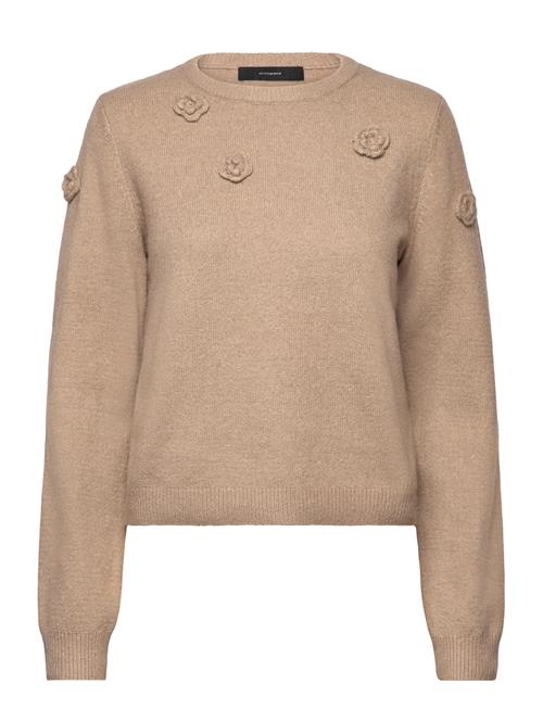Vmrose Ls O-Neck Pullover Boo Vero Moda Beige