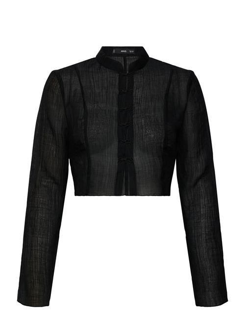Lyocell Blouse With Toggles Mango Black