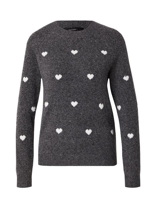 VERO MODA Pullover 'VMDoffy'  grå-meleret / hvid
