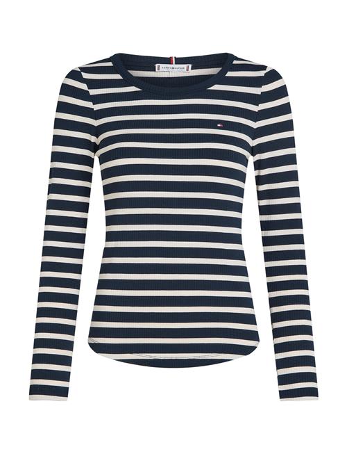 Se Slim 5X2 Rib O-Nk Ls Tommy Hilfiger Navy ved Booztlet