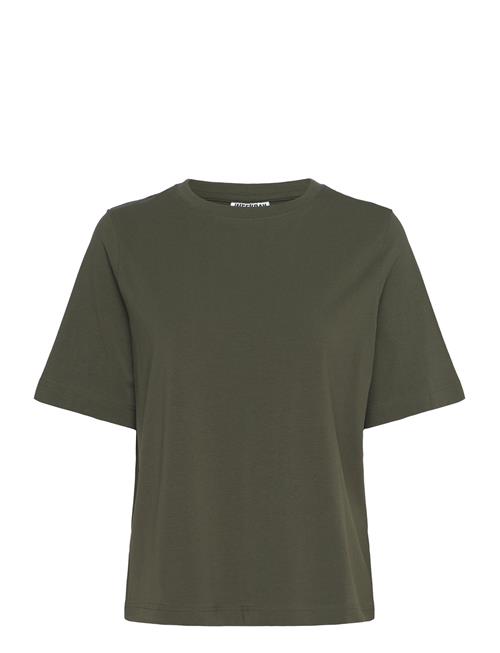 Se Perfect Boxy T-Shirt Weekday Khaki ved Booztlet