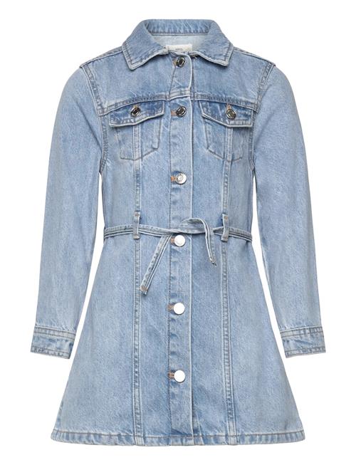 Knot Denim Dress Mango Blue