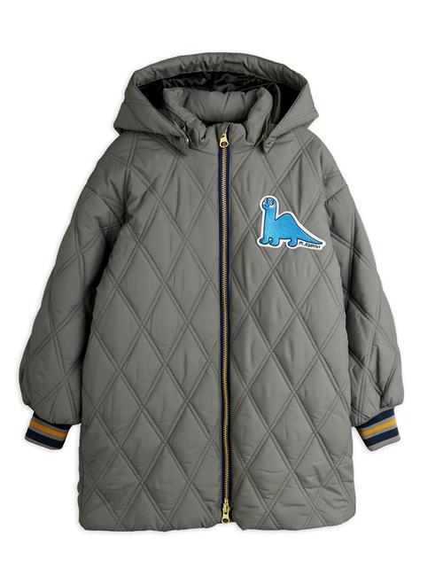 Mini Rodini Dino Patch-quiltede Parkaer Grey  Grey 128/134 cm  Grå  128/134 cm  mand