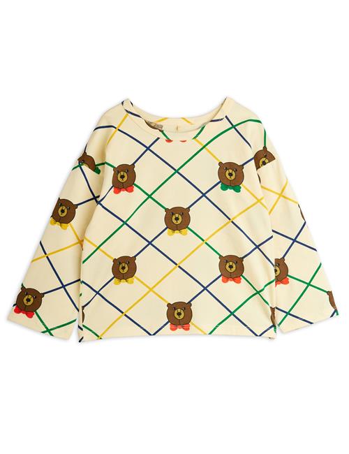 Mini Rodini GOTS Bear Ternet T-shirt Med Lange Ærmer Offwhite  Offwhite 104/110 cm  Hvid  104/110 cm  mand
