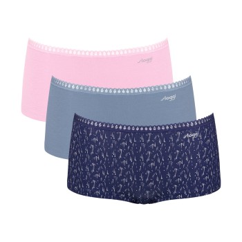 Sloggi Trusser 3P GO Crush Hipster Shorts Rosa/Blå bomuld X-Small Dame