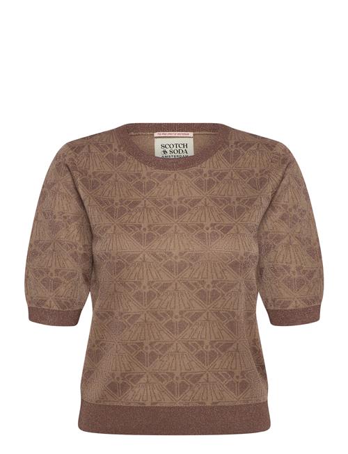 Se Monogram Jacquard Cropped Pullover Scotch & Soda Brown ved Booztlet