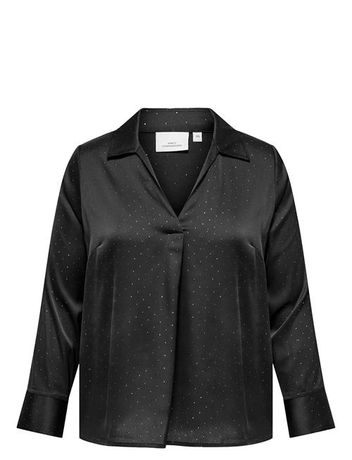 Se Carluar L/S V-Neck Shirt Wvn ONLY Carmakoma Black ved Booztlet
