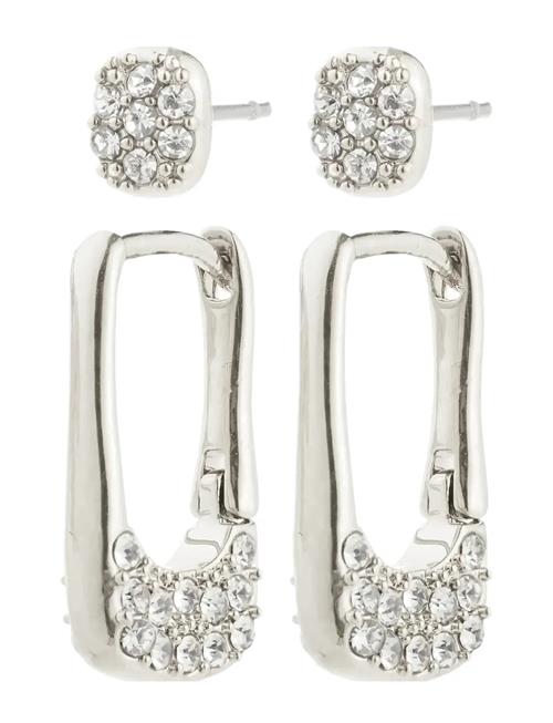 Instant Earrings 2-In-1 Set, Silver-Plated Pilgrim Silver