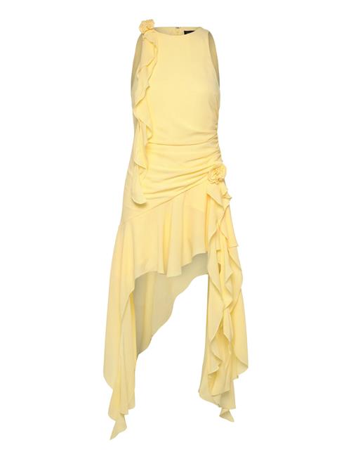 Ivana Georgette High Low Dress Bardot Yellow