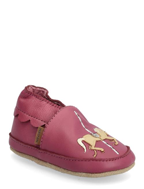Carousel Leather Slippers Melton Purple
