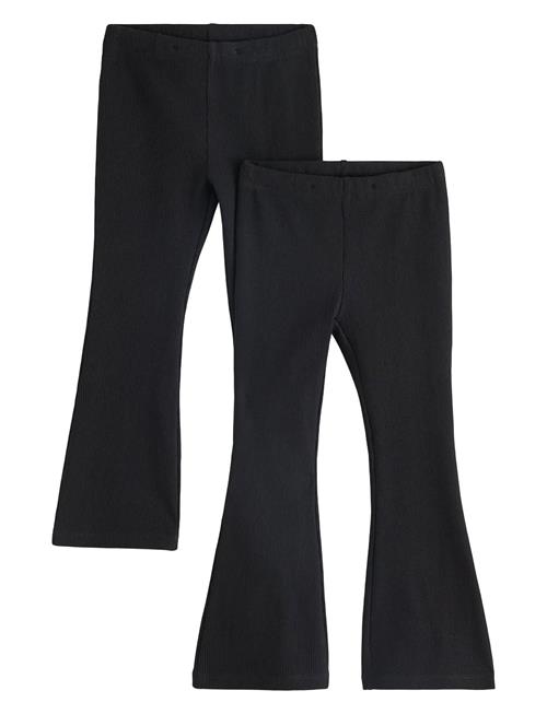 Leggings Rib Flare 2 Pack Lindex Black