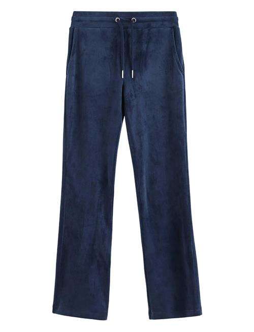 Utsvängda Byxor I Velour Lindex Navy