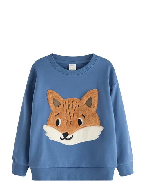 Sweatshirt Med Applikation Lindex Blue