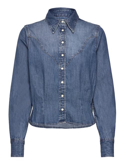 Femme Peplum Shirt Wrangler Blue
