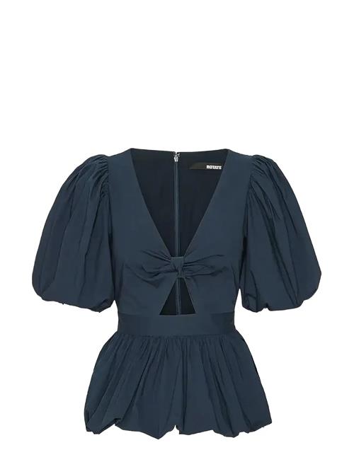 Se Puff Sleeve Bubble Top ROTATE Birger Christensen Navy ved Booztlet