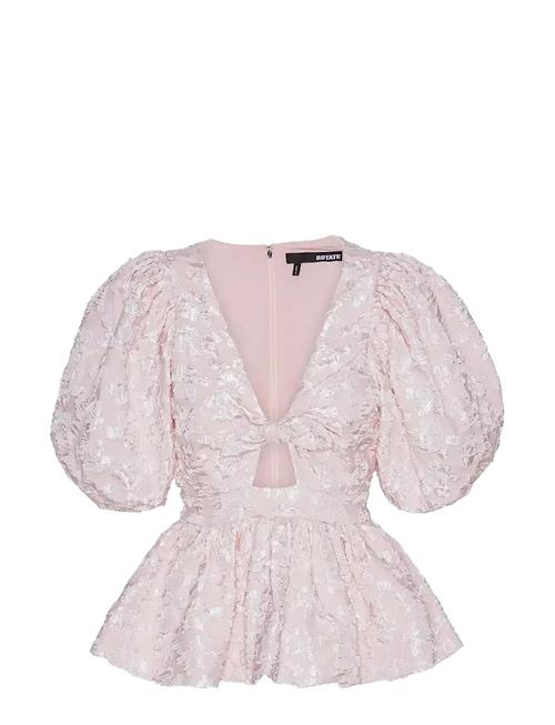 Jacquard Puff Sleeve Top ROTATE Birger Christensen Pink