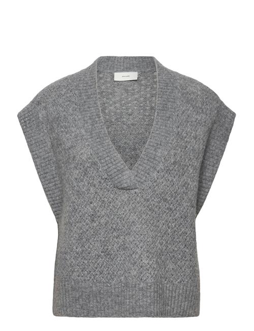 Cmibra-Waistcoat Is A Knitted Waistcoat In A Soft Material With A Hole Pattern, Copenhagen Muse Grey