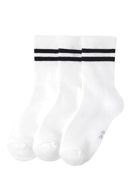 Socks 3 Pack Bb Sporty W Strip Lindex White