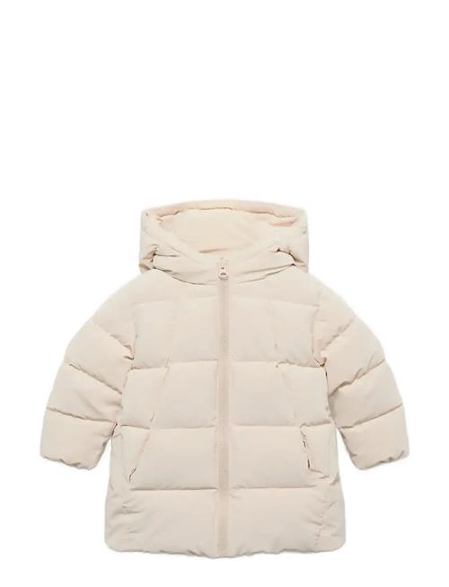 Hood Quilted Coat Mango Cream